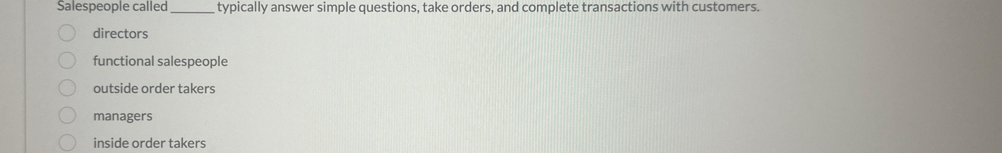 Salespeople called q , typically answer simple