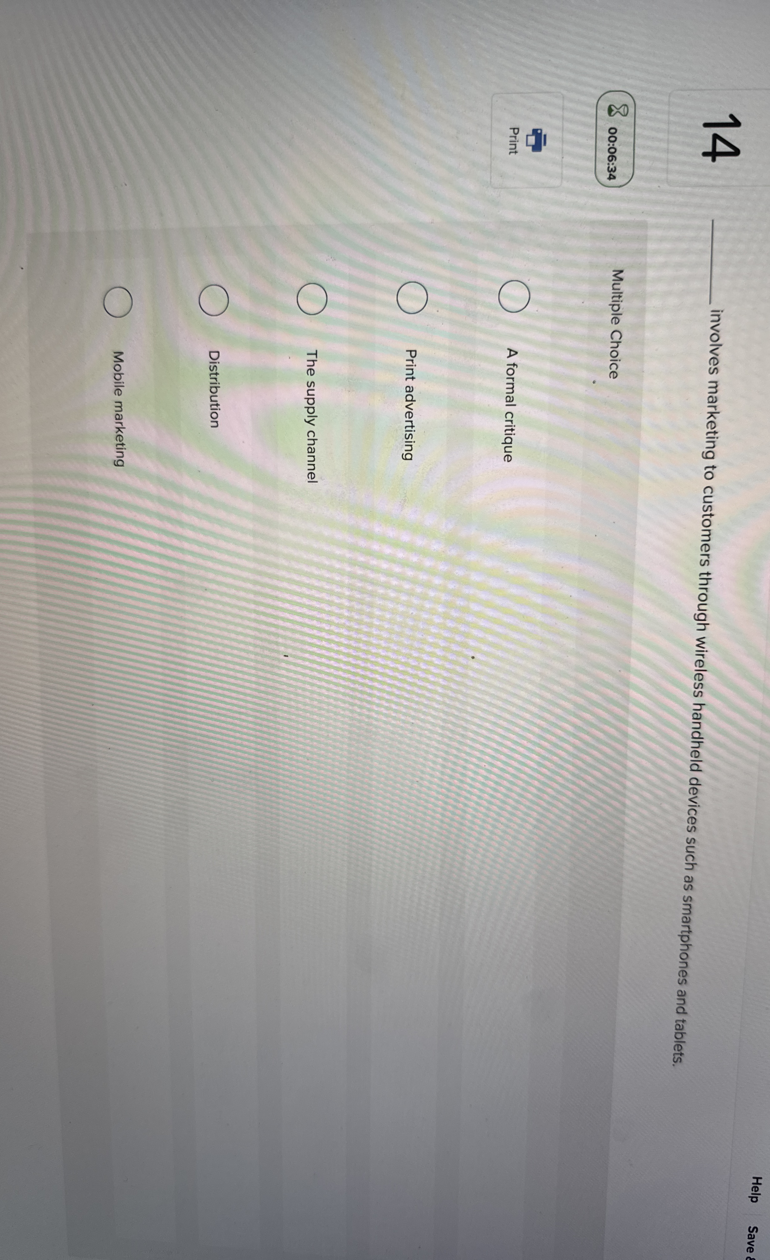 Help 1 4 involves marketing to customers through