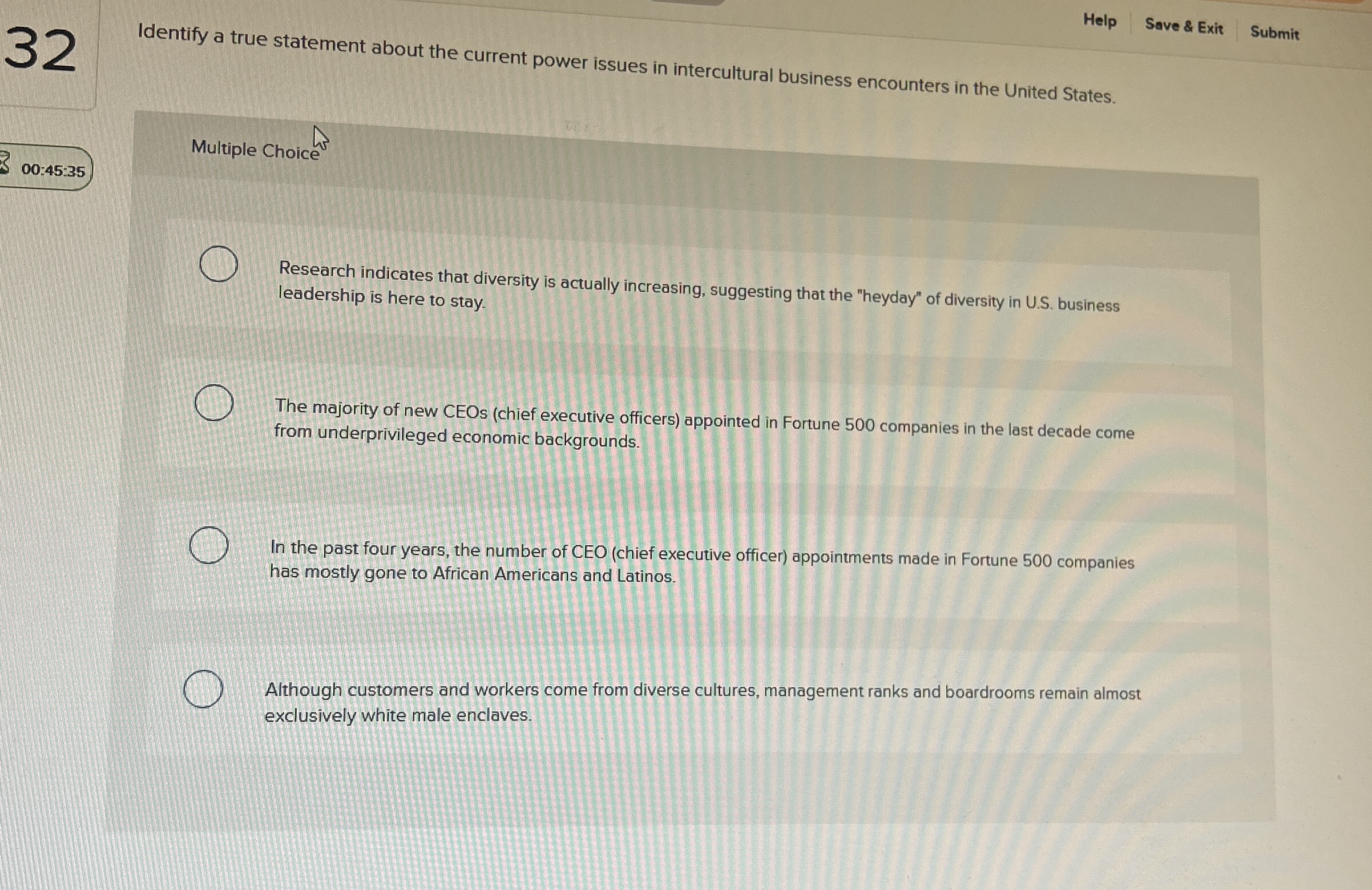 3 2 Help Save & Exit Submit Identify a true