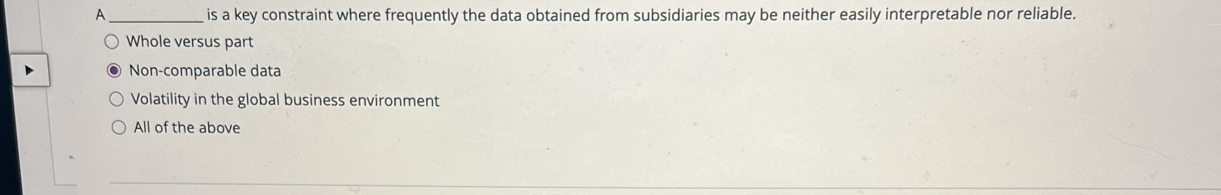 I is a key constraint where frequently the data
