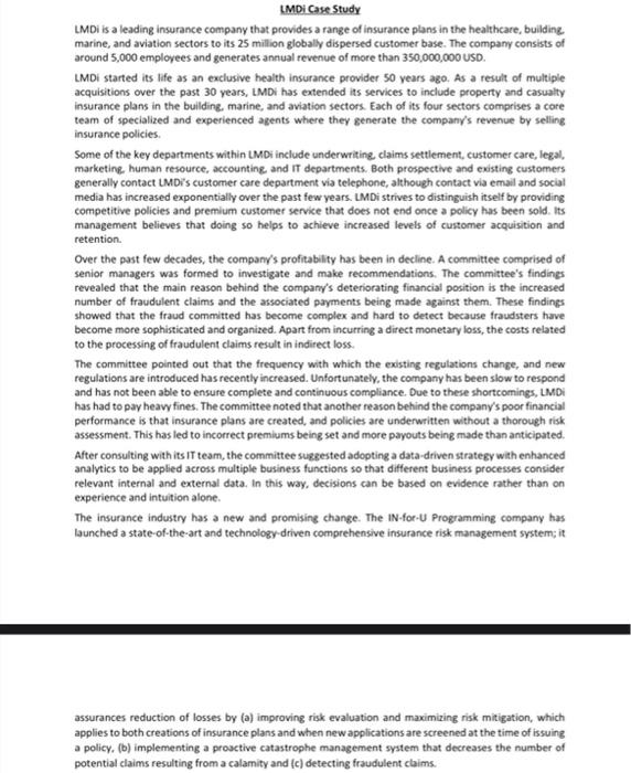 question: read the case study and do the swot