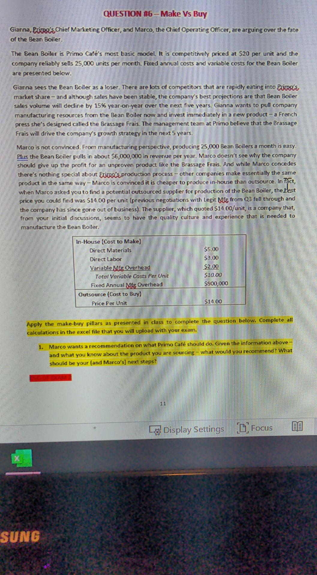 Old MathJax webview QUESTION #6-Make Vs Buy