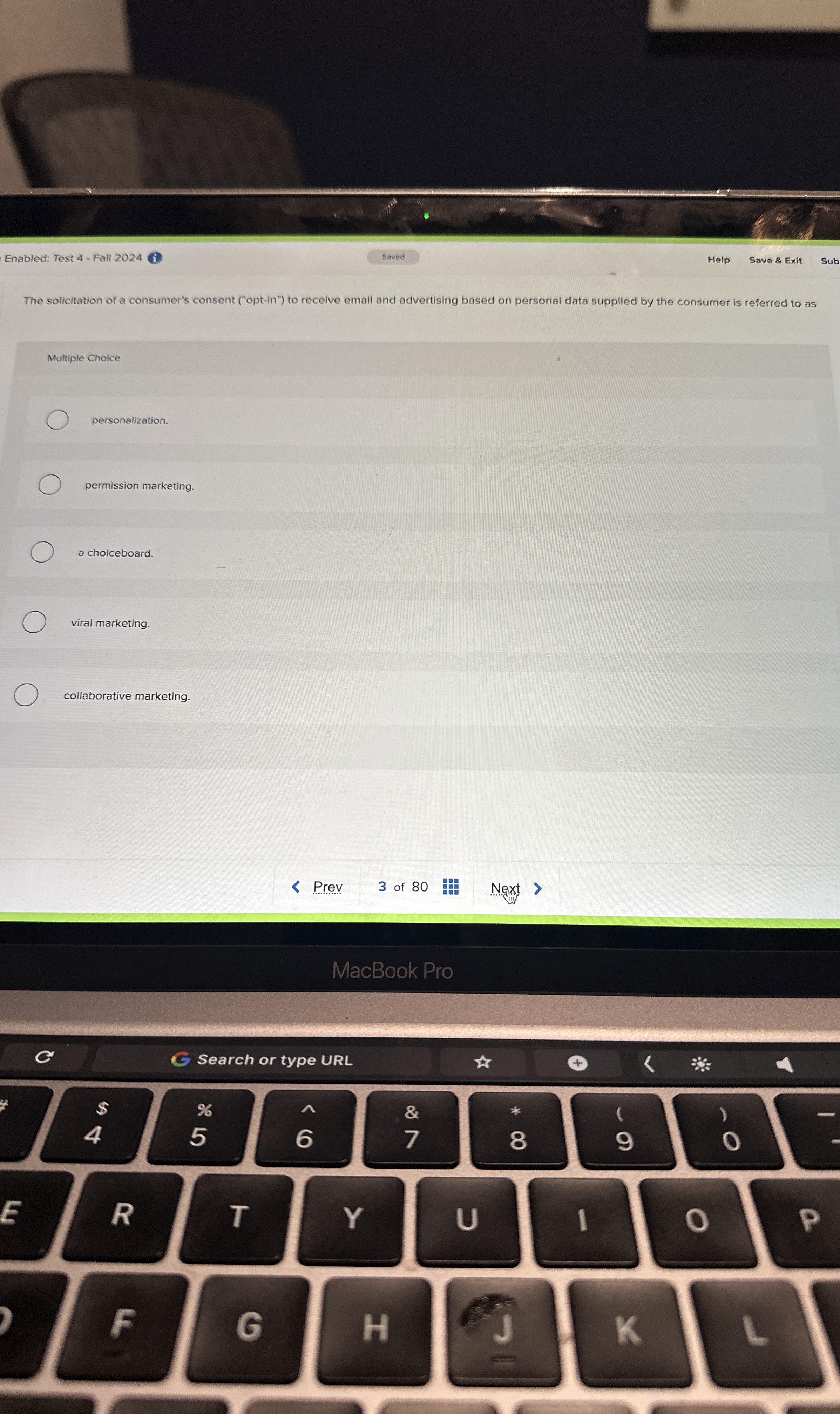 Enabled: Test 4 - Fall 2 0 2 4 ( i ) Saved Help