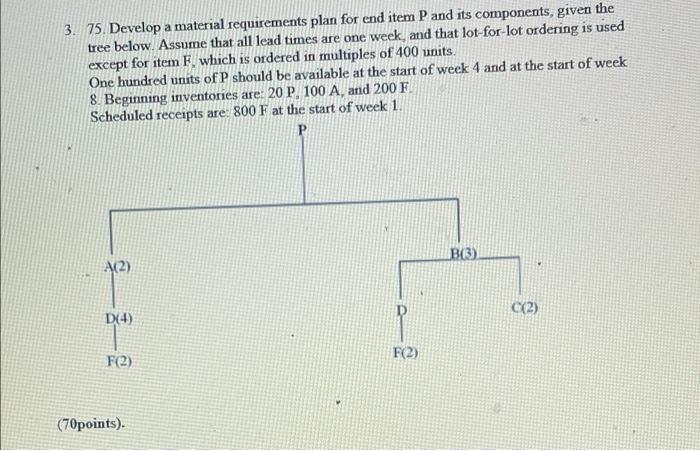 please answer question 3 a 3. 75. Develop a