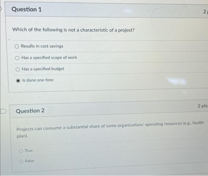 Question 1 2. Which of the following is not a