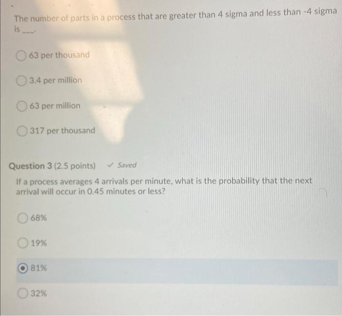answer both The number of parts in a process that