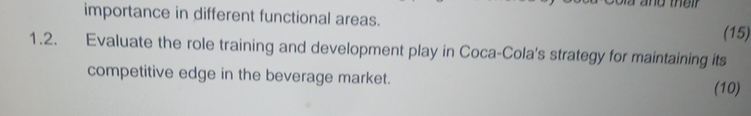 importance in different functional areas. 1 . 2 .