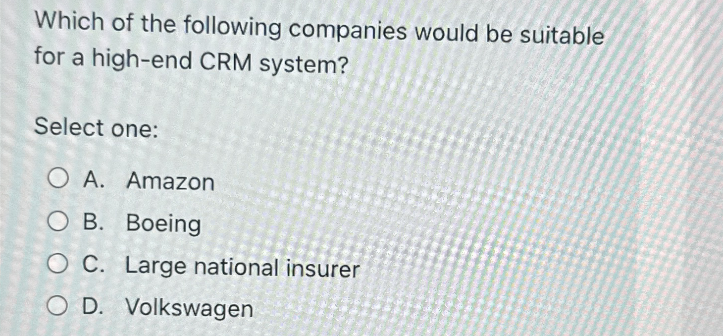 Which of the following companies would be