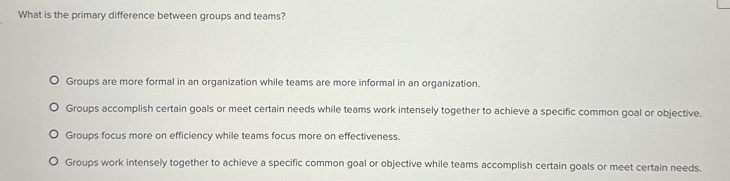 What is the primary difference between groups and