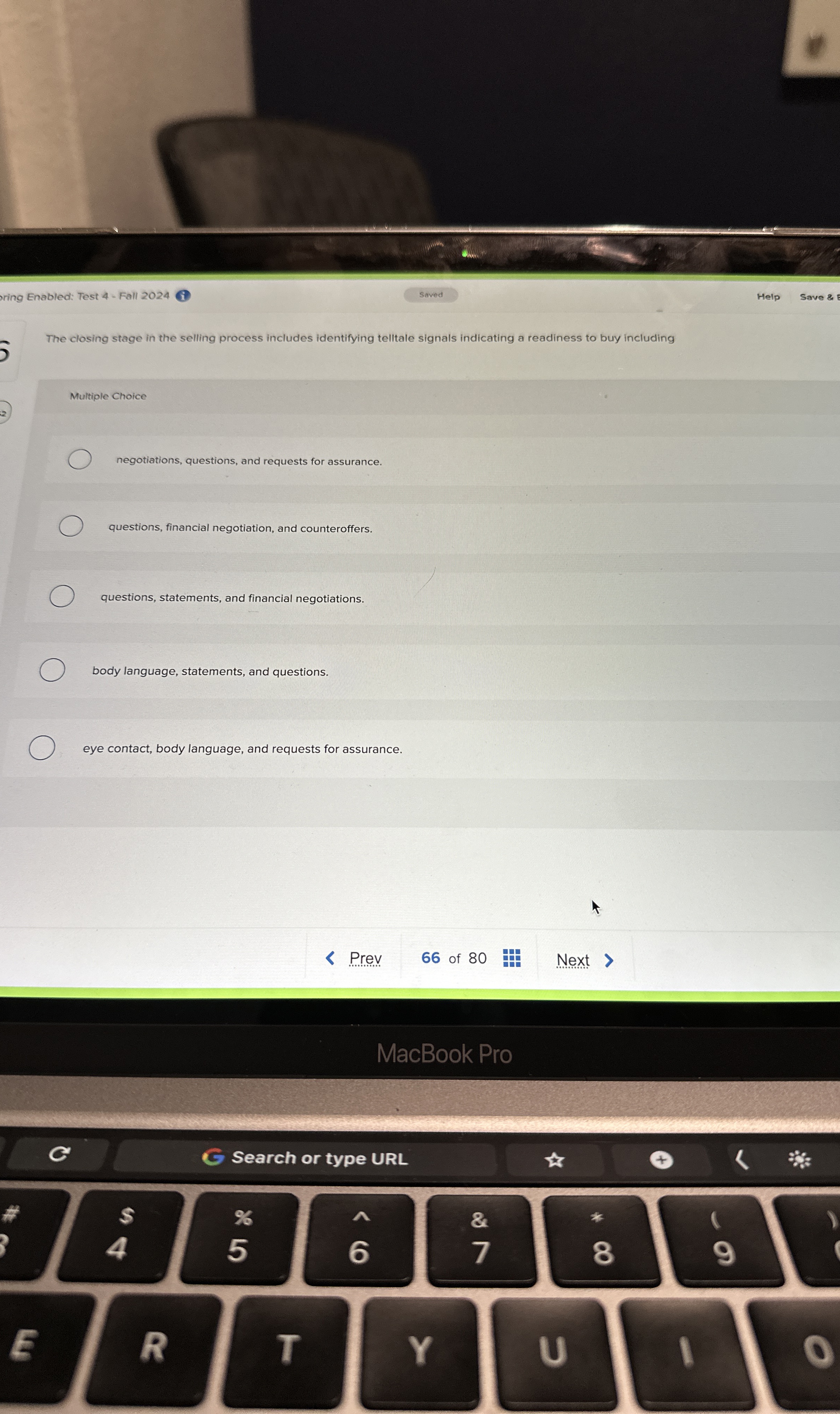 ring Enabled: Test 4 - Fall 2 0 2 4 Help Save &