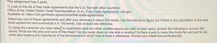 This assignment has 2 parts. 1) Look at this list