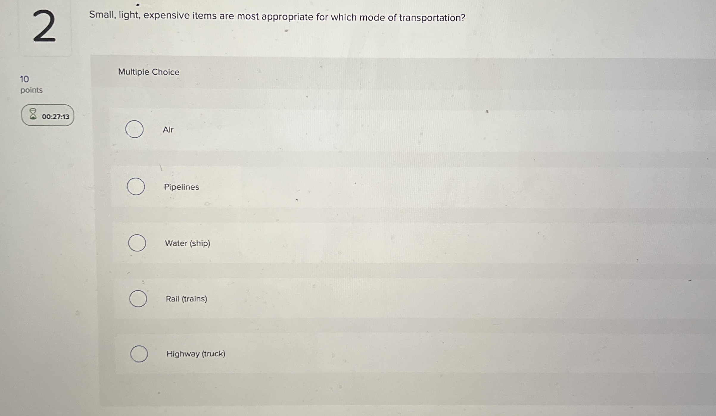 2 Small, light, expensive items are most