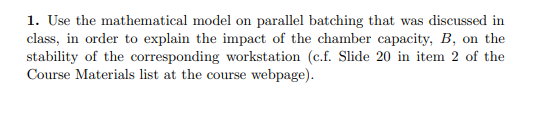 1. Use the mathematical model on parallel