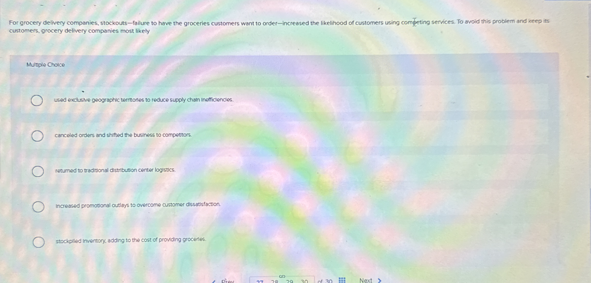 For grocery delivery companies, stockouts -