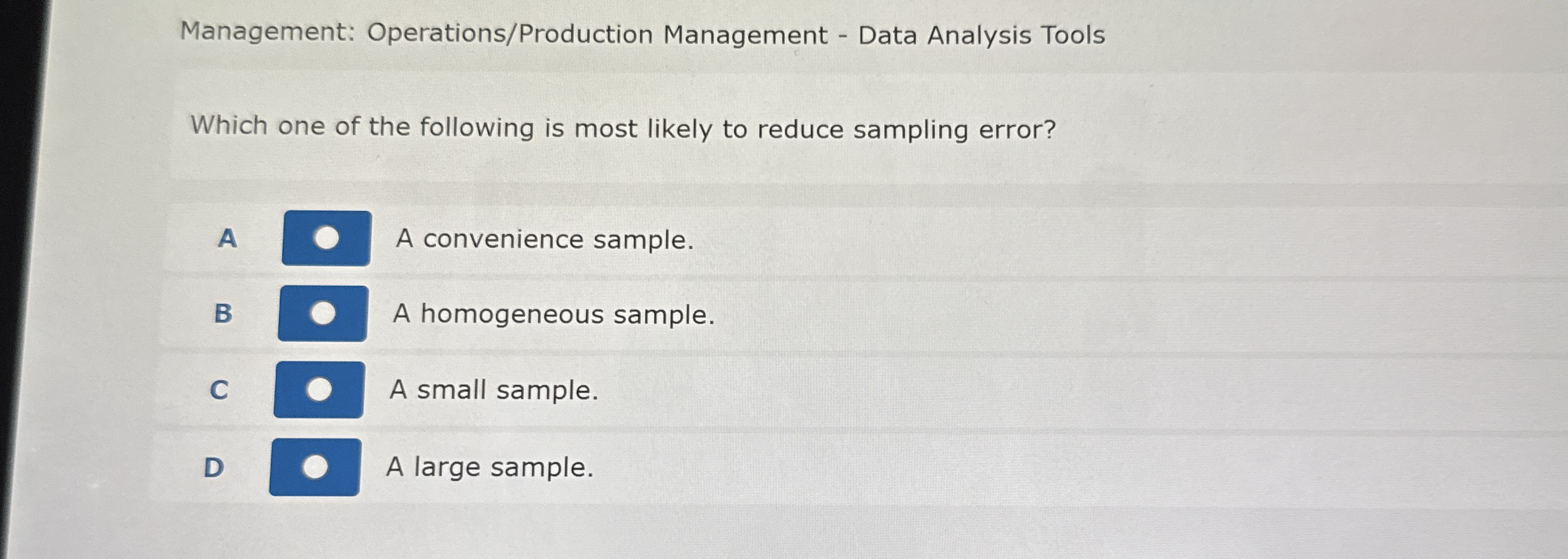 Management: Operations / Production Management -