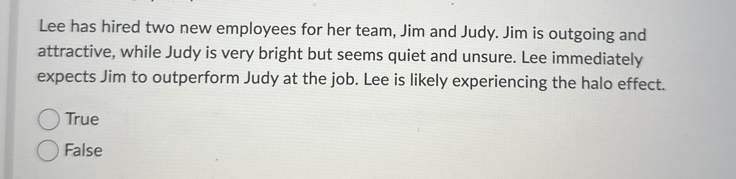Lee has hired two new employees for her team, Jim