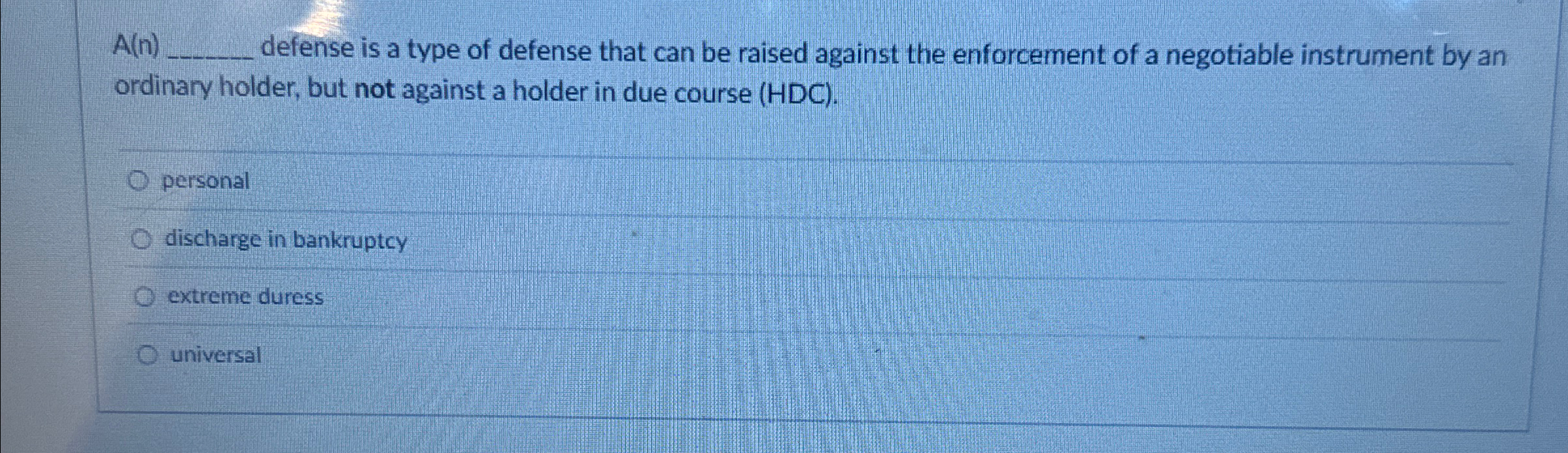 A ( n ) defense is a type of defense that can be
