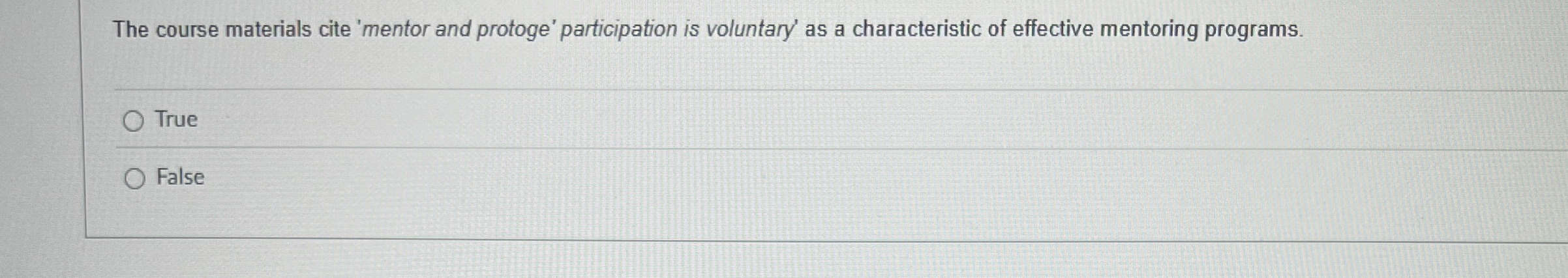 The course materials cite 'mentor and protoge'