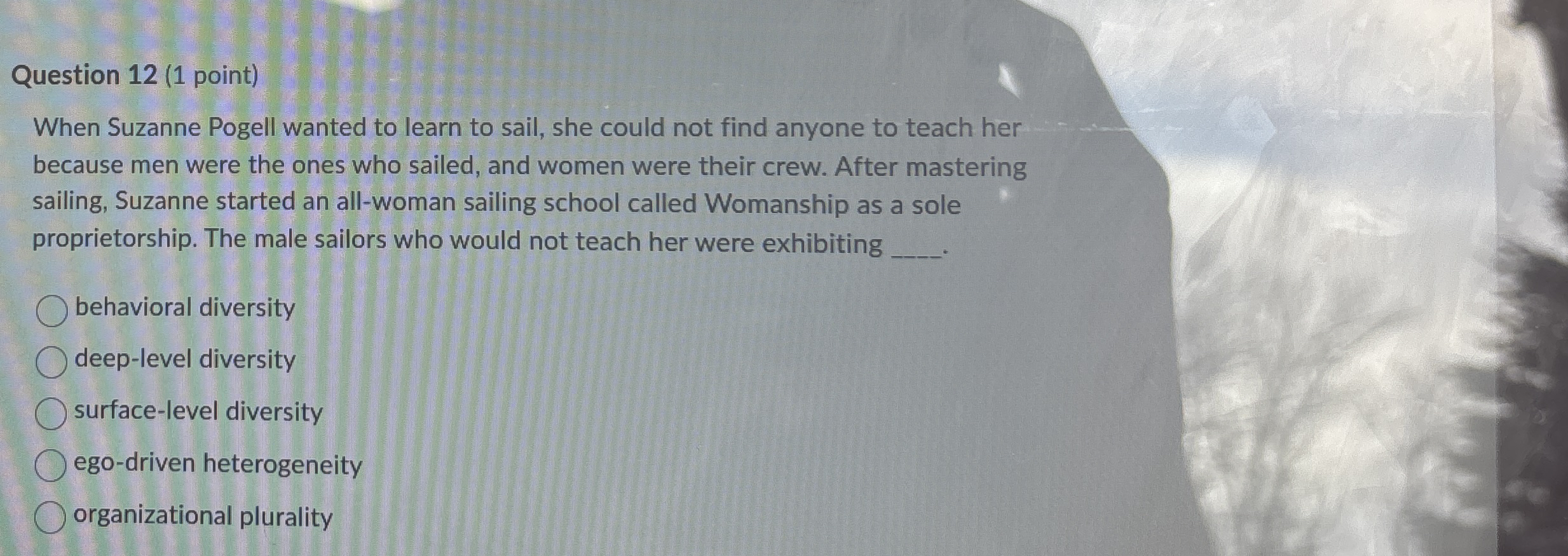 Question 1 2 ( 1 point ) When Suzanne Pogell