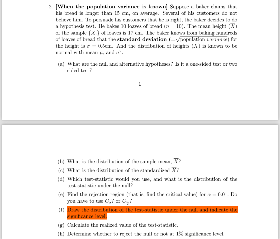 [ When the population variance is known ] Suppose