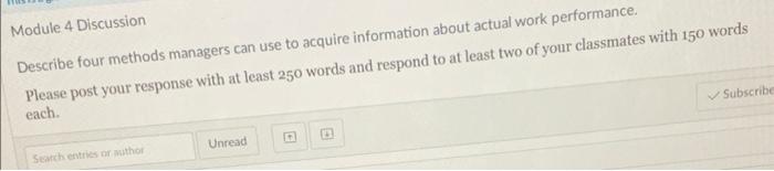 Module 4 Discussion Describe four methods