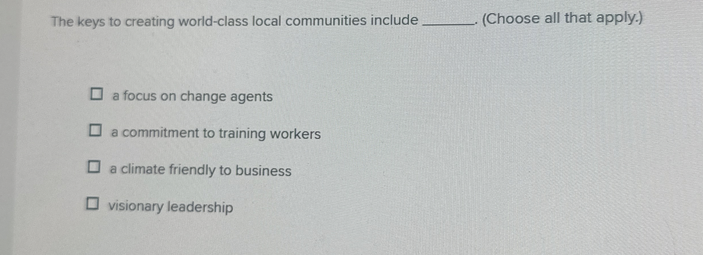 The keys to creating world - class local