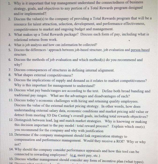 a 1. Why is it important that top management