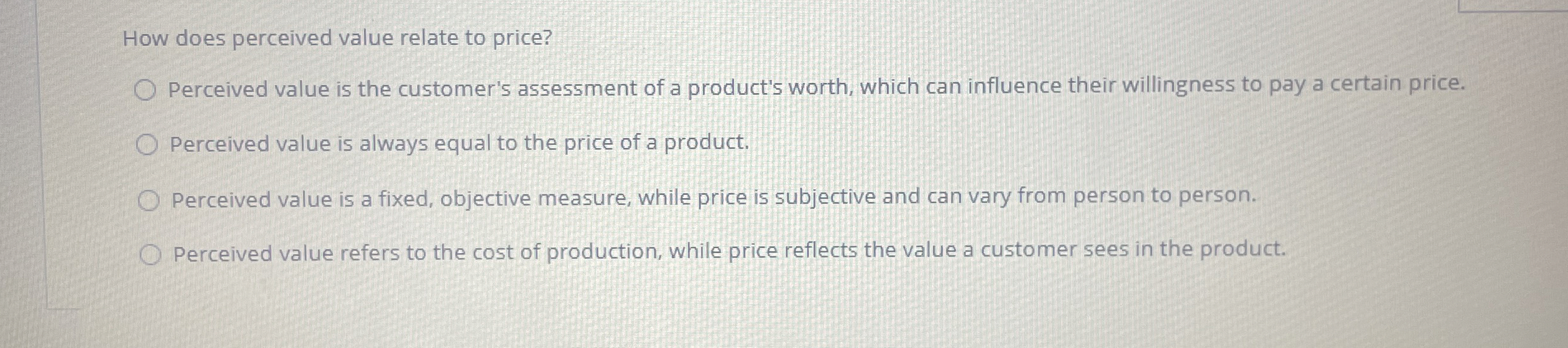 How does perceived value relate to price?