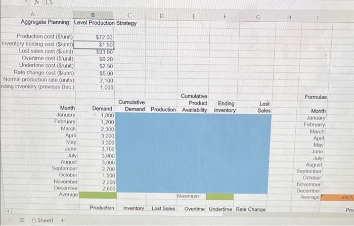 1. What is the average monthly demand? Round your