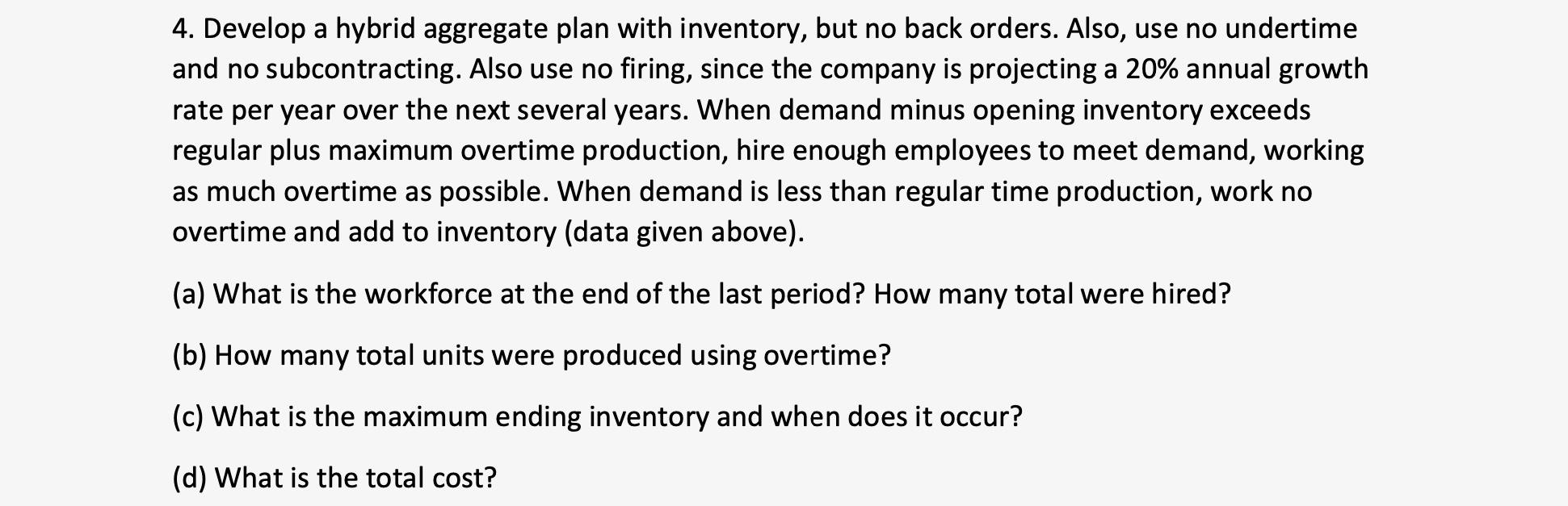 4. Develop a hybrid aggregate plan with