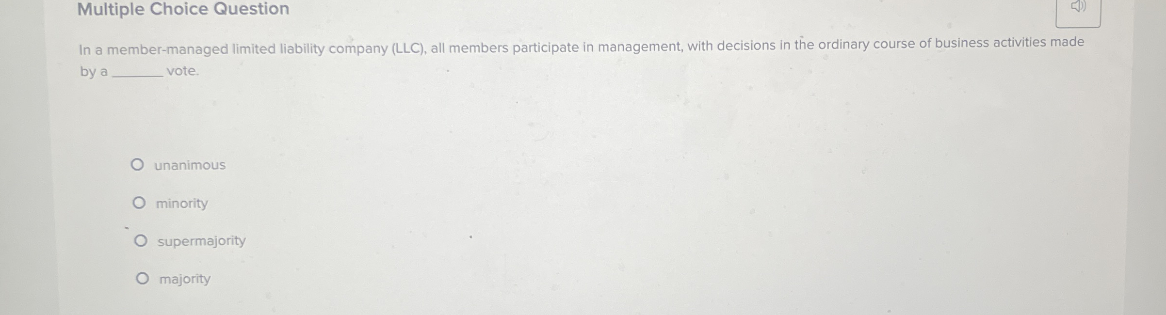 Multiple Choice Question In a member - managed