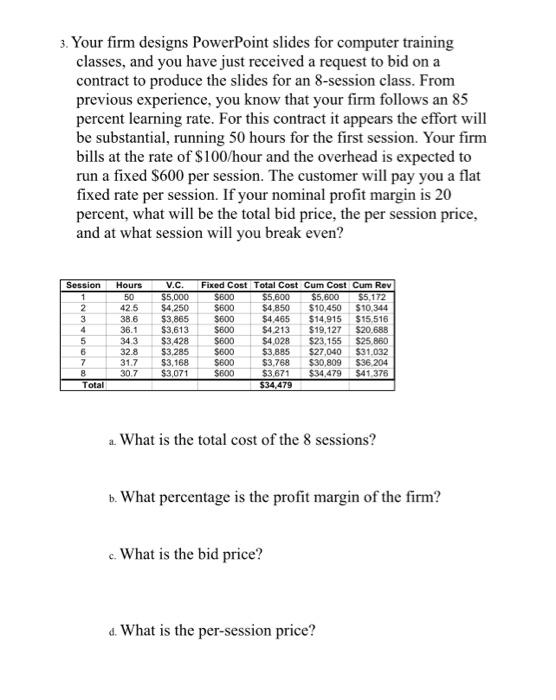 3. Your firm designs PowerPoint slides for