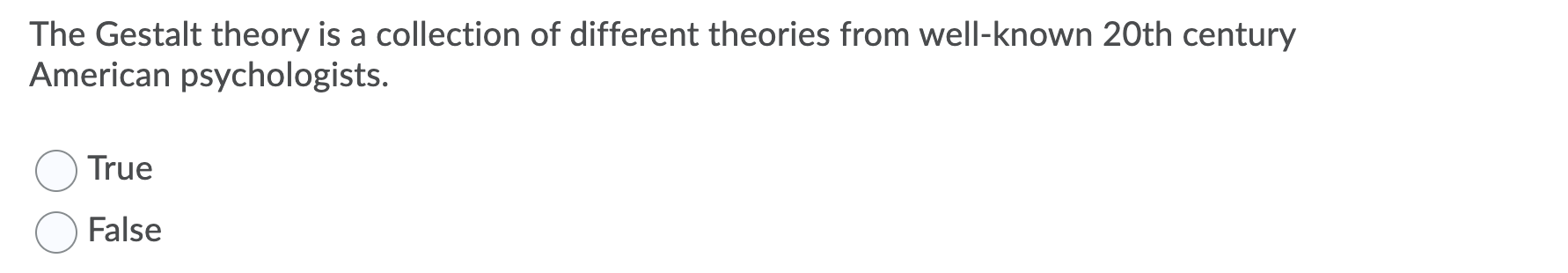 The Gestalt theory is a collection of different