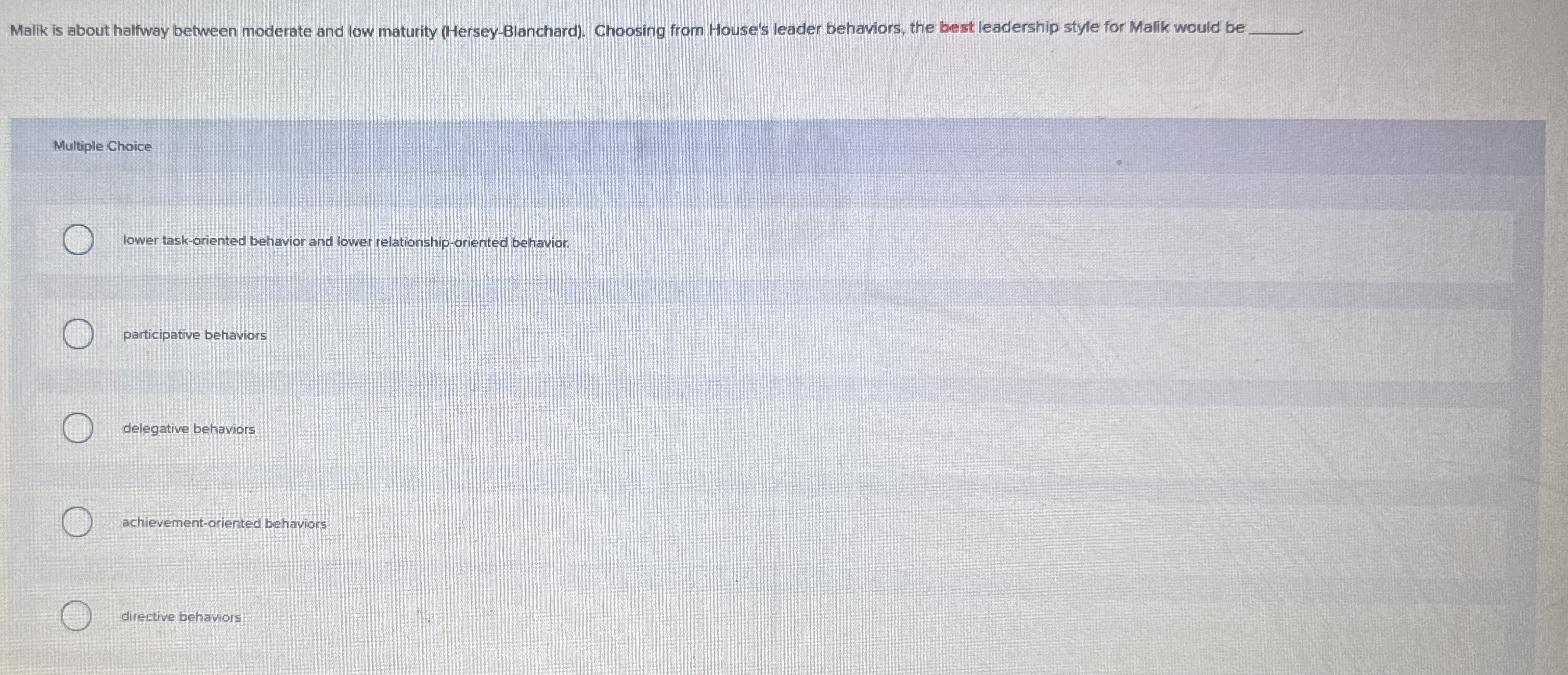 Malik is about halfway between moderate and low