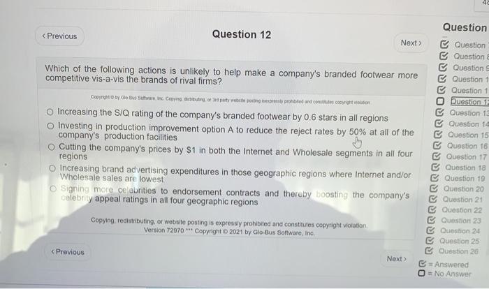 40 Question Question 12 < Previous Next  style=