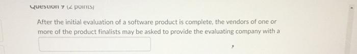 . Question ? 12 points) After the initial