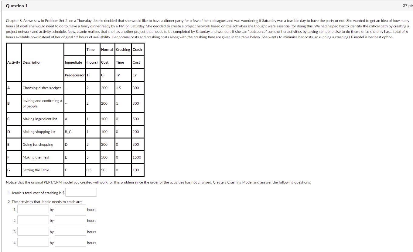 WANT Ramjakhar ANSWER PLEASE. Question 1 27 pts