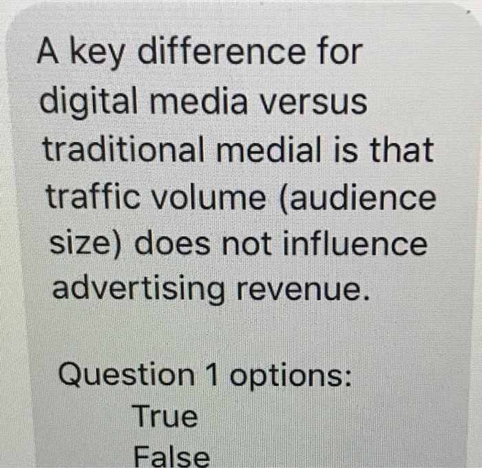 A key difference for digital media versus