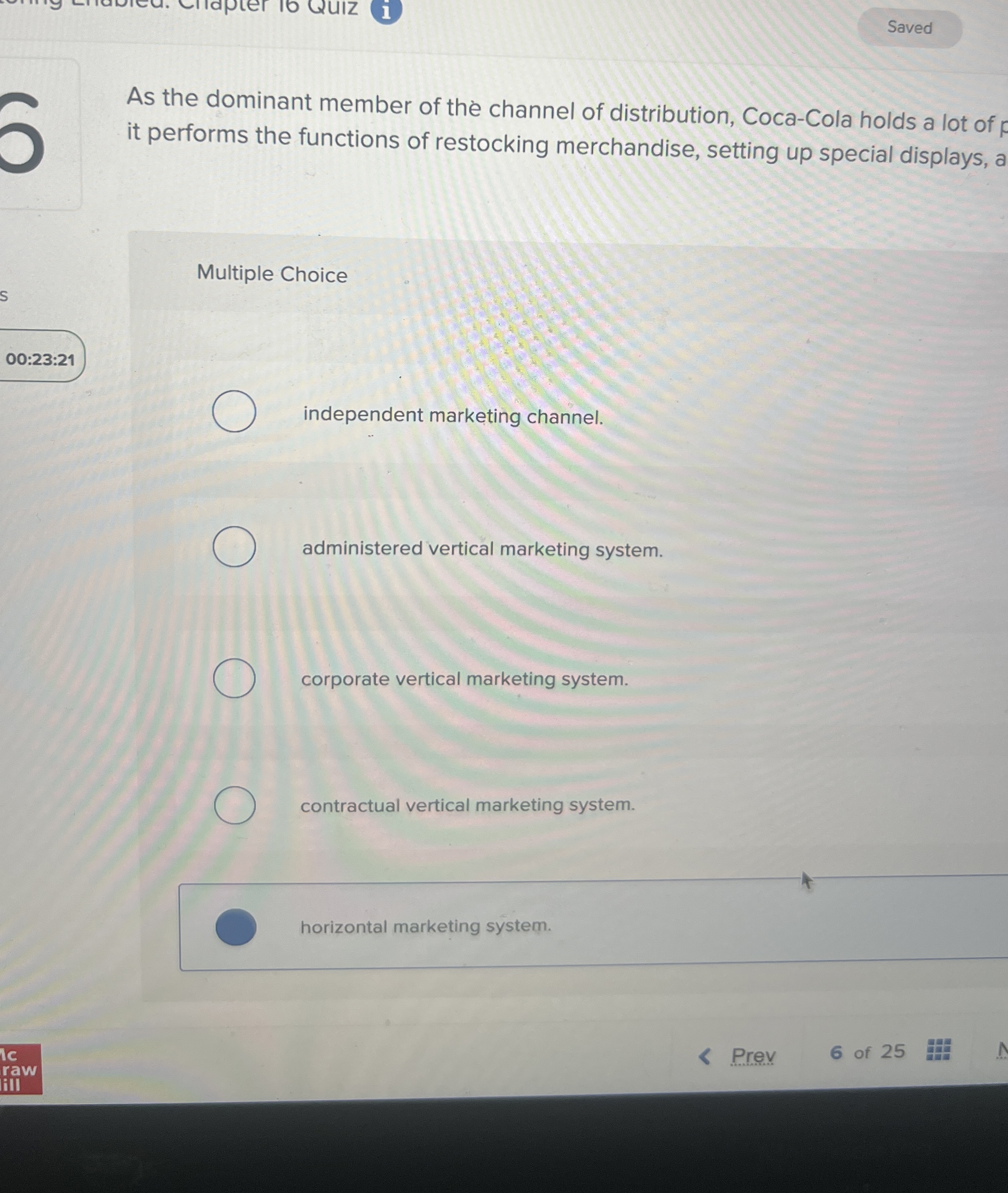 As the dominant member of the channel of