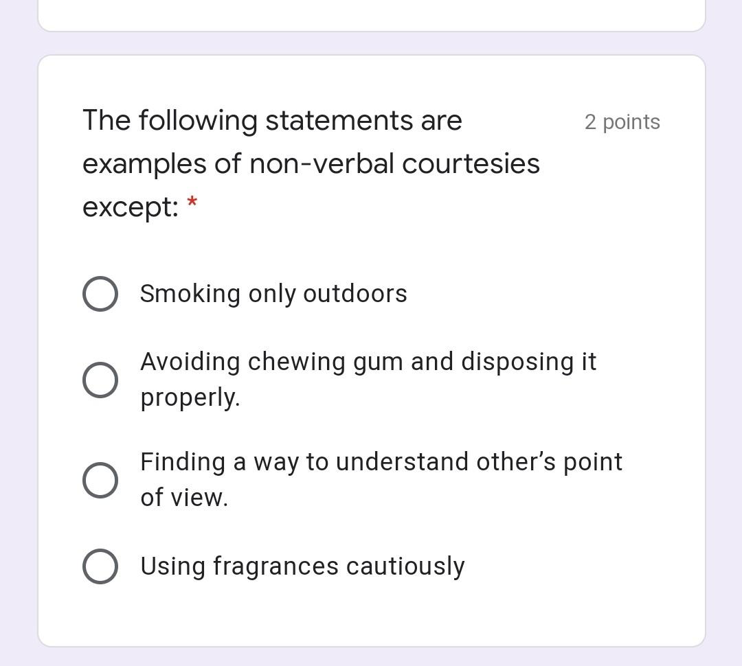 2 points The following statements are examples of