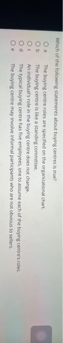 a Which of the following statements about buying