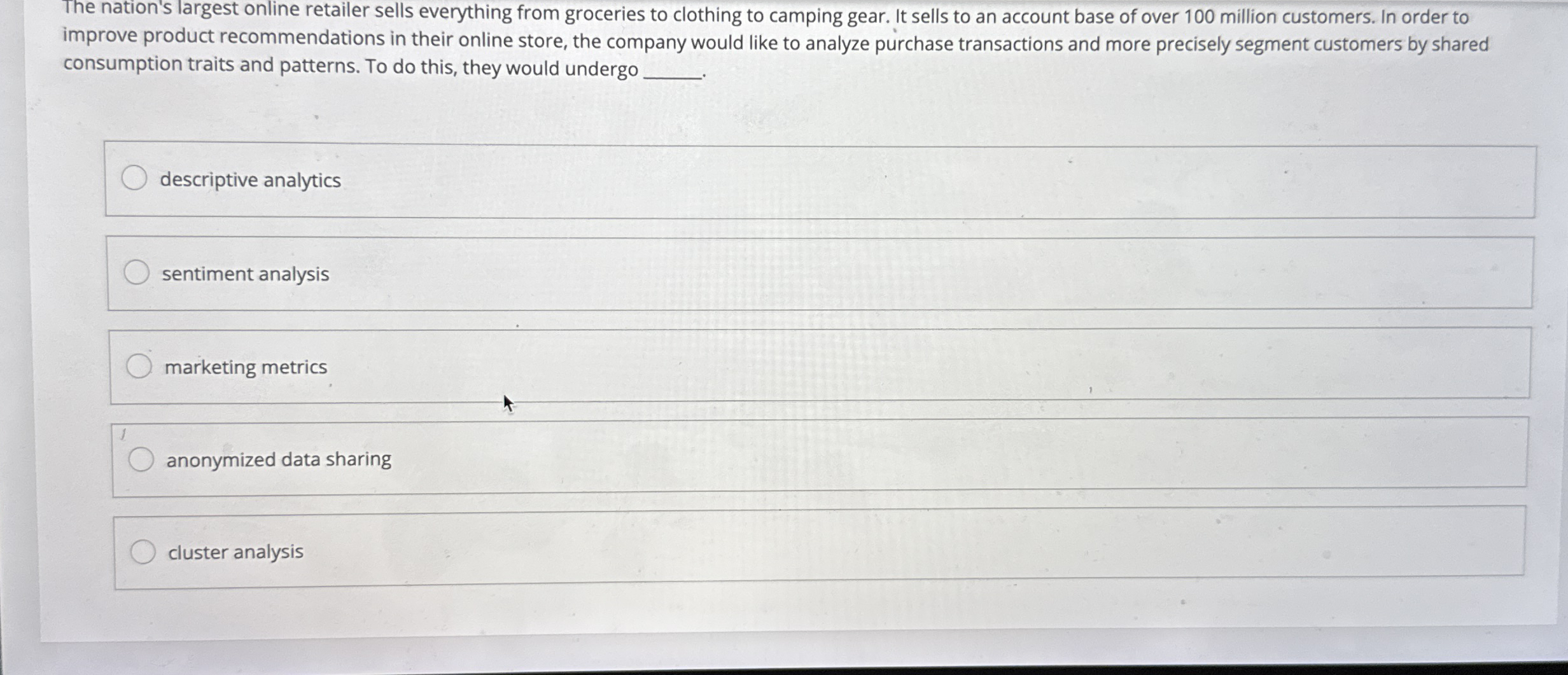 A large cereal manufacturer is seeking to