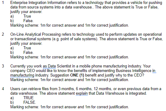 select true of false and write down simple