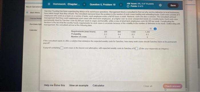 Question 5, Problem 10 = Homework: Chapter... HW