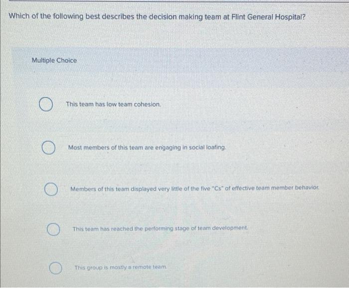 Teams: Diagnosis: Dysfunction A team is defined