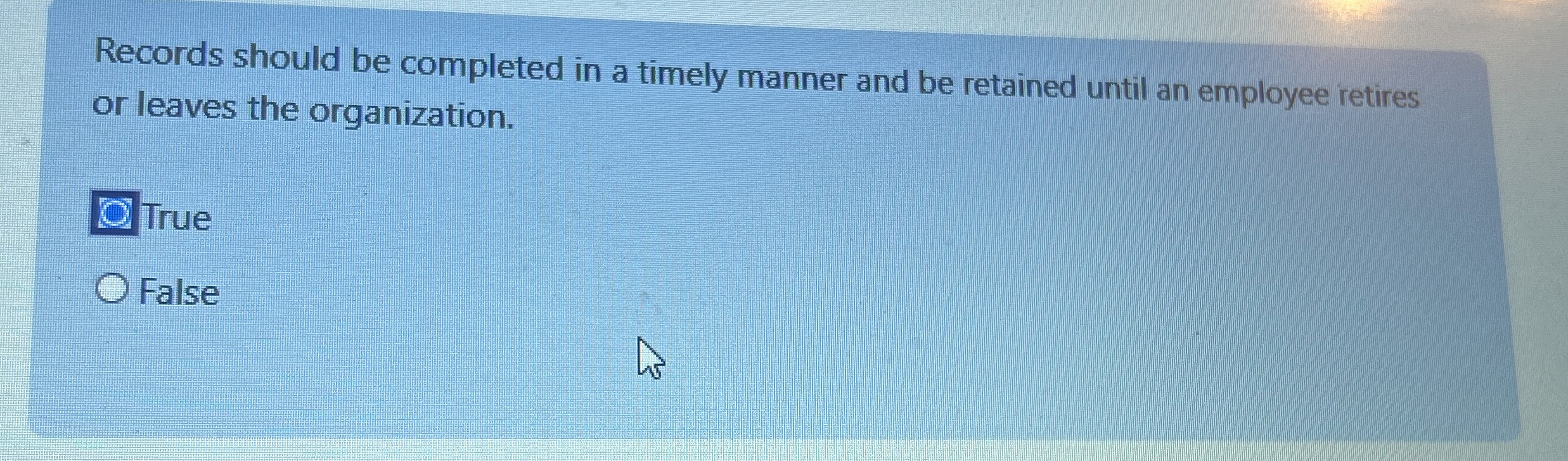 Records should be completed in a timely manner