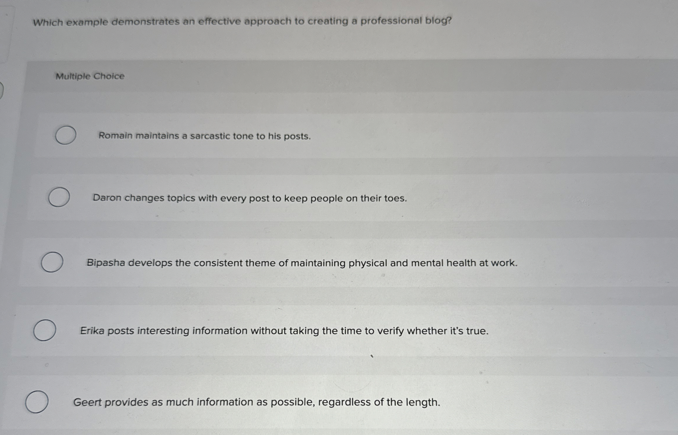 Which example demonstrates an effective approach