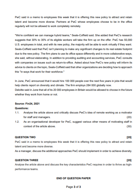 [50] QUESTION ONE Read the article below and