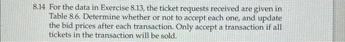 8.14 For the data in Exercise 8.13, the ticket