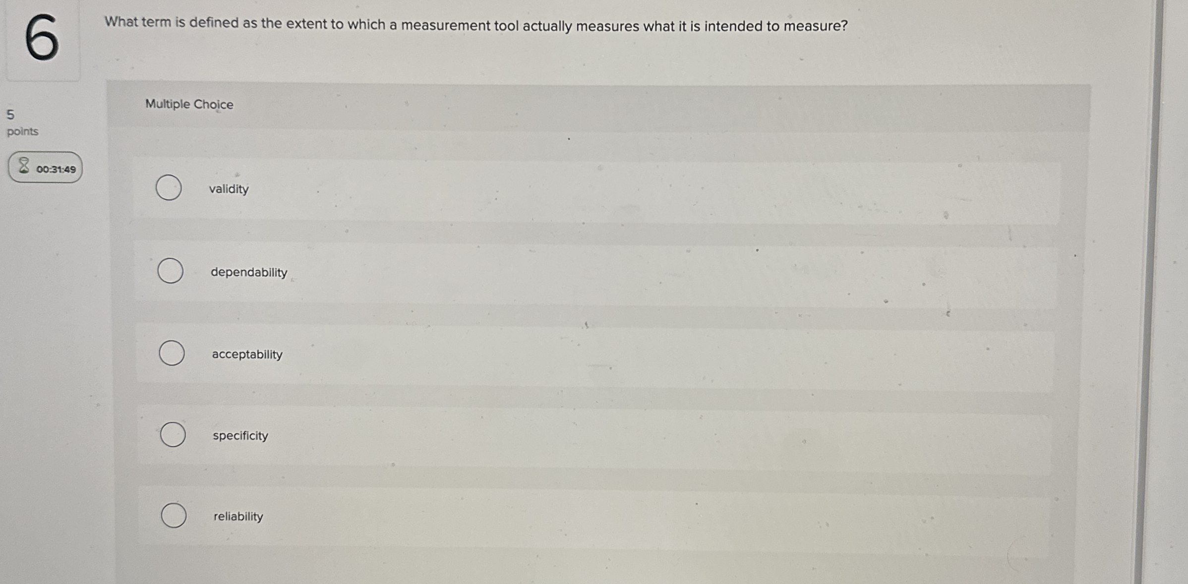 What term is defined as the extent to which a